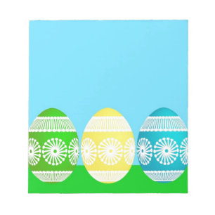 Bloc-note Joyeuse poudreuse de Pâques bleu conception d'oeuf