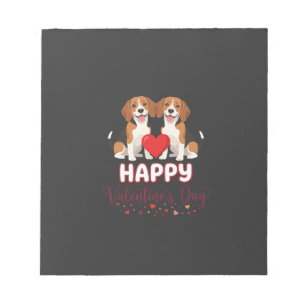 Bloc-note Joyeuse Saint-Valentin Couple de Beagles
