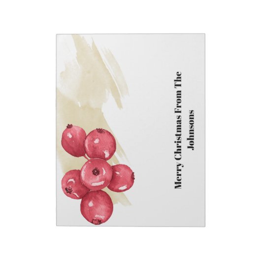 Bloc-note Joyeuses canneberges de Noël (Tourné)