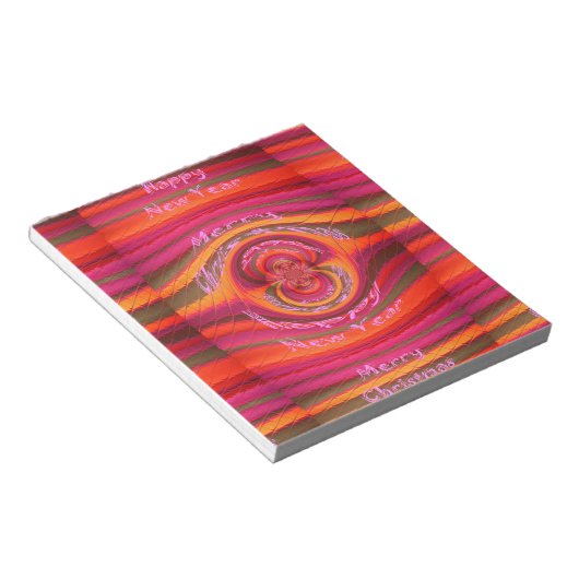 Bloc-note Joyeuses couleurs Joyeux Noël Bonne année design (Incliné)