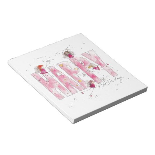 Bloc-note Joyeuses fées d'anniversaire (Incliné)