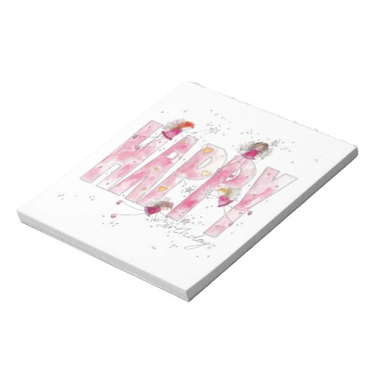 Bloc-note Joyeuses fées d'anniversaire (Tourné)