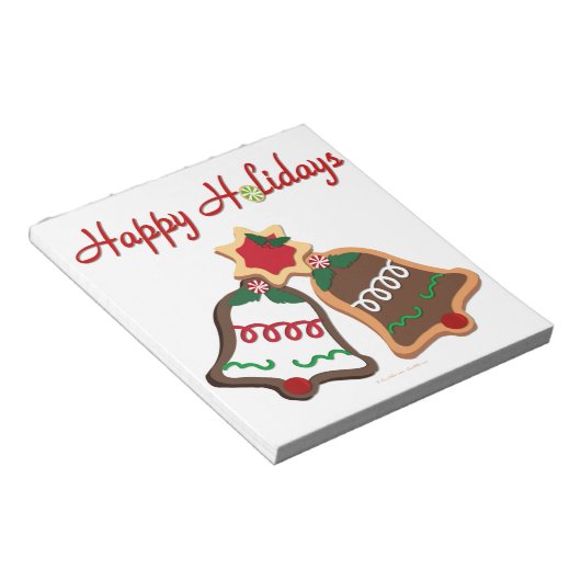 Bloc-note Joyeuses fêtes Noël Cookie Bells (Incliné)