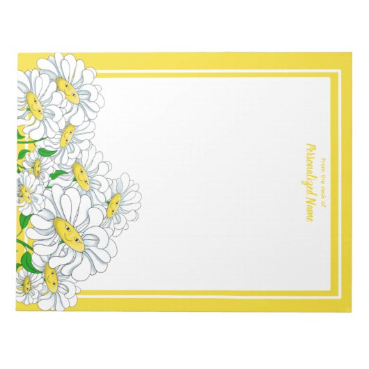 Bloc-note Joyeuses marguerites Jaune Blanc Sans doublure (Devant)