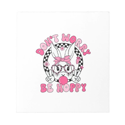 Bloc-note Joyeuses Pâques Lapin Groovy Visage Ne vous inquié (Devant)