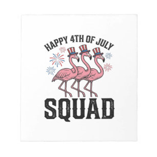Bloc-note Joyeux 4 juillet Flamingo Squad Vector Design_1