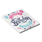 Bloc-note Joyeux anniversaire à vous confetti et le bunt (Incliné)