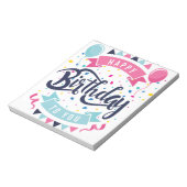 Bloc-note Joyeux anniversaire à vous confetti et le bunt (Tourné)