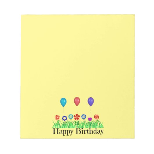 Bloc-note Joyeux Anniversaire, Ballons (Devant)