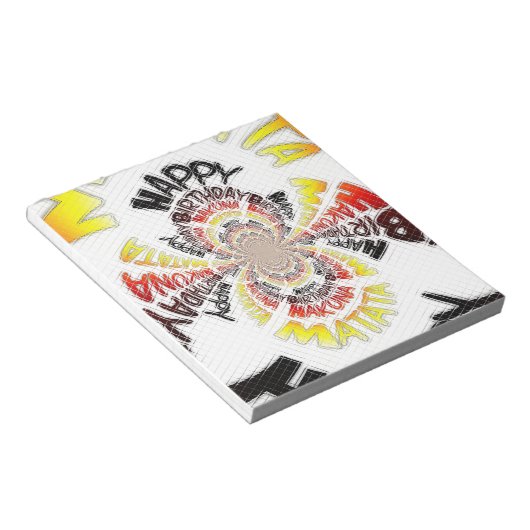 Bloc-note Joyeux anniversaire juste Hakuna Matata Cadeaux De (Incliné)