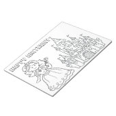 Bloc-note Joyeux Anniversaire Princesse Coloriage (Incliné)