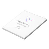 Bloc-note Joyeux anniversaire rose cœur bleu nom date simple (Tourné)