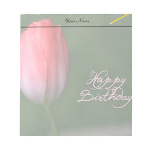 Bloc-note joyeux anniversaire tulipe rouge fleur