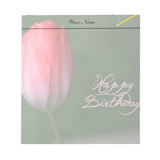 Bloc-note joyeux anniversaire tulipe rouge fleur (Devant)