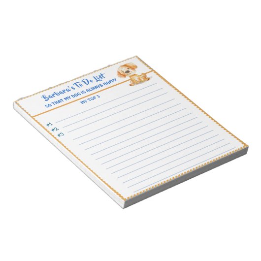 Bloc-note Joyeux Chien ou Photo Personnalisé À Faire Planifi (Incliné)