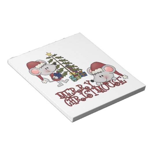 Bloc-note Joyeux Christmouse avec l'arbre (Incliné)