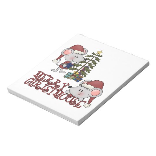 Bloc-note Joyeux Christmouse avec l'arbre (Tourné)