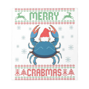 Bloc-note Joyeux crabes Funny Crabe laide de Noël