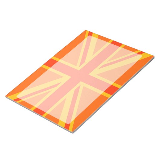 Bloc-note Joyeux drapeau britannique Union Jack orange (Incliné)