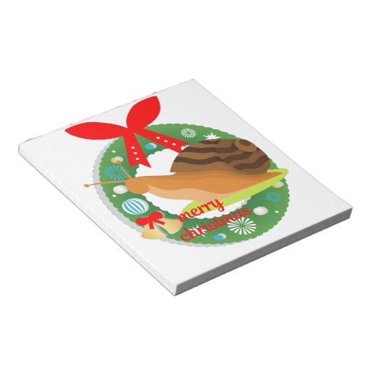 Bloc-note joyeux escargot de noël (Incliné)