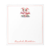 Bloc-note Joyeux Flamants roses roses de Noël (Devant)