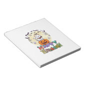Bloc-note Joyeux Halloween Chat Blanc Citrouille Lune Chauve (Incliné)