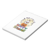 Bloc-note Joyeux Halloween Chat Blanc Citrouille Lune Chauve (Tourné)