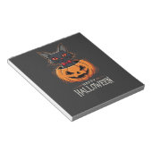 Bloc-note Joyeux Halloween Chat Noir Design de citrouille_1 (Incliné)