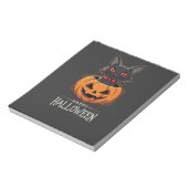 Bloc-note Joyeux Halloween Chat Noir Design de citrouille_1 (Tourné)