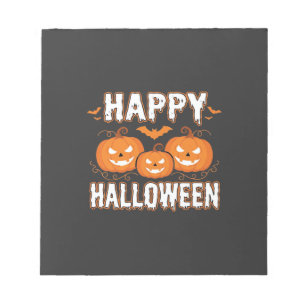 Bloc-note Joyeux Halloween Citrouille Chauve-Souris Vecteur