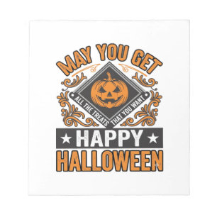 Bloc-note Joyeux Halloween Citrouille Traitements Vintage