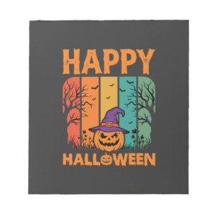 Bloc-note Joyeux Halloween Citrouille Vintage Vecteur