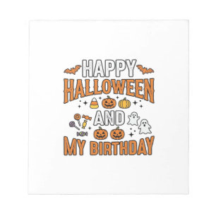 Bloc-note Joyeux Halloween Et Mon Anniversaire Design Vintag