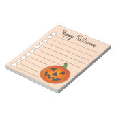 Bloc-note Joyeux Halloween Jack o' Lantern Orange Citrouille (Tourné)