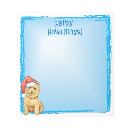 Bloc-note Joyeux Howlidays Norwich Terrier (Devant)