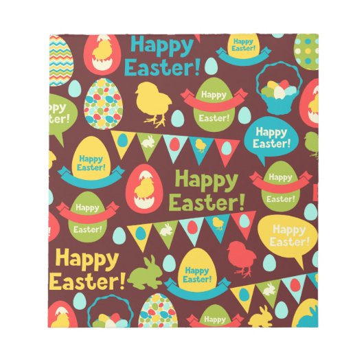 Bloc-note Joyeux jour de Pâques - Lapin et œufs de Pâques mo (Devant)