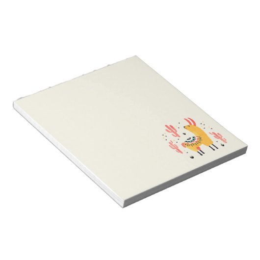 Bloc-note Joyeux lama avec cactus (Incliné)