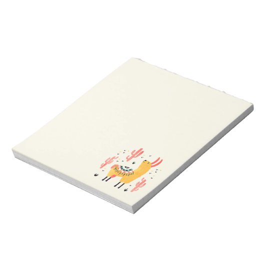 Bloc-note Joyeux lama avec cactus (Tourné)