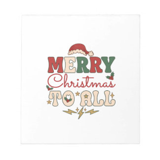 Bloc-note Joyeux Noël à tous Chapeau de Père Noël Étoiles de