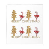 Bloc-note Joyeux Noël Arbre Bonbon or rouge (Devant)