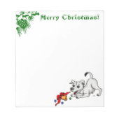 Bloc-note Joyeux Noël ! Chiot avec Bell et Ball (Devant)