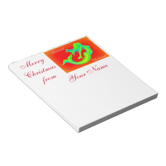 Bloc-note Joyeux Noël de sirène (Incliné)