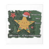 Bloc-note Joyeux Noël étoile en pain d'épice (Devant)