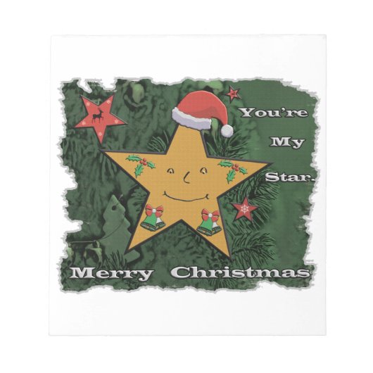 Bloc-note Joyeux Noël étoile en pain d'épice (Devant)