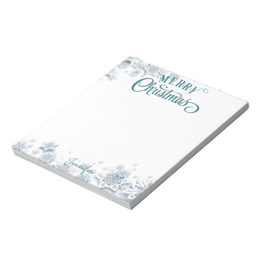 Bloc-note Joyeux Noël fantaisie Script Neige w Nom Cadeau No (Tourné)