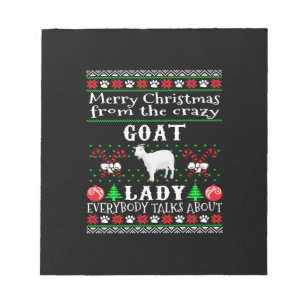 Bloc-note Joyeux Noël Goat Lady Vilain Cadeau