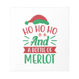 Bloc-note Joyeux Noël Ho Ho Ho Et Une Bouteille De Merlot