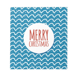 Bloc-note Joyeux Noël Motif sans couture Texture bleue