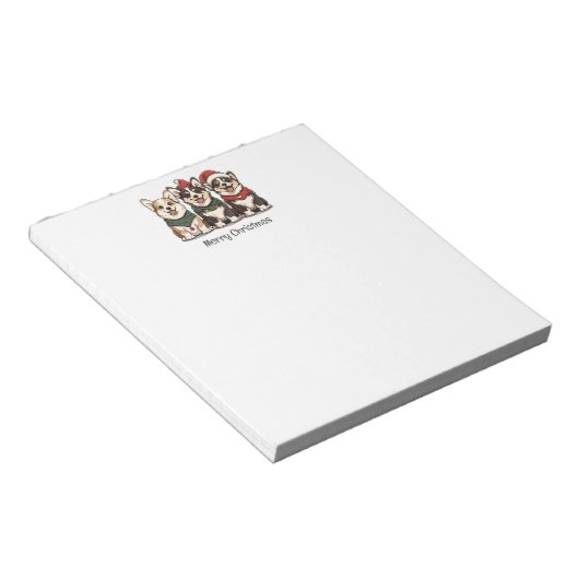 Bloc-note Joyeux Noël Pembroke Welsh Corgi Chiens (Incliné)