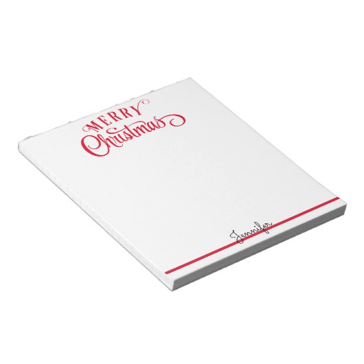 Bloc-note Joyeux Noël Script Ajouter Votre Nom Cadeau Bloc-n (Incliné)